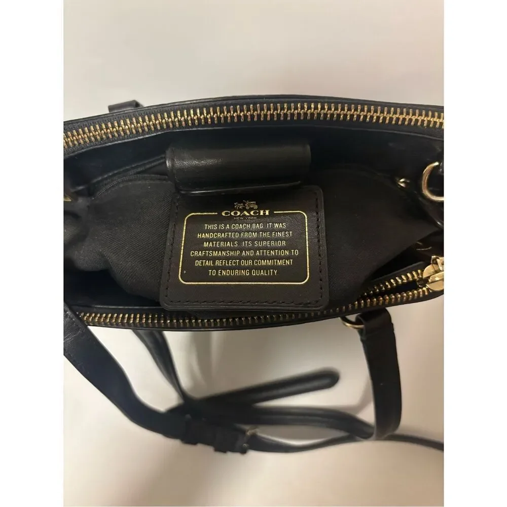 Rare~ Coach STANTON CARRYALL 26 IN SIGNATURE EMBOSSED Black LEATHER